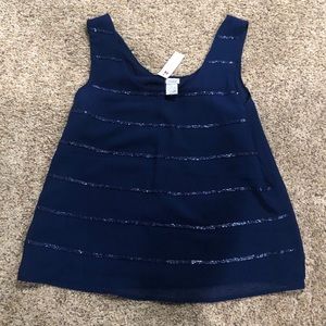 NWT Charming Charlie Navy Beaded Tank